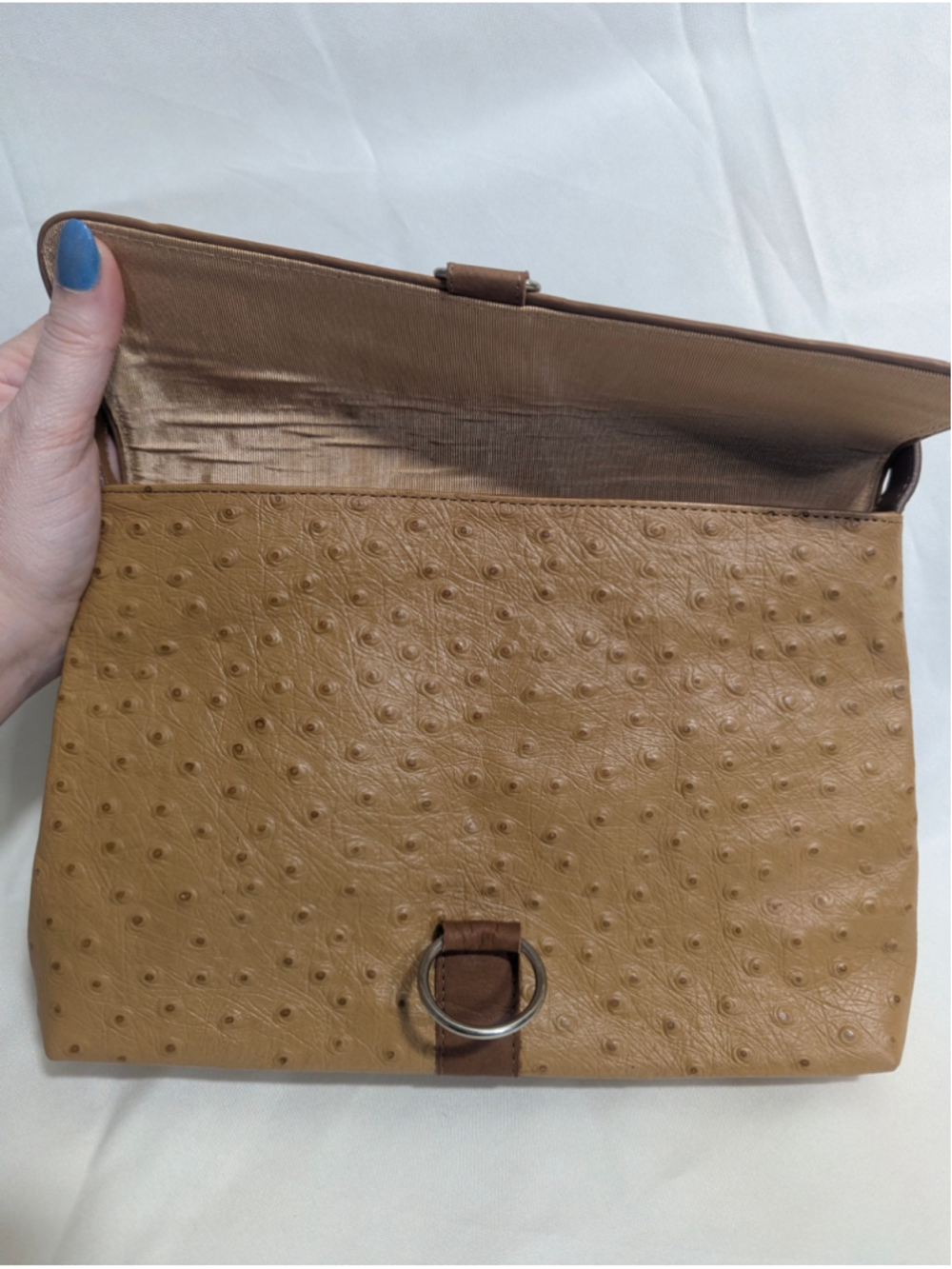 Another Line & Co Brown Ostrich Leather Shoulder Bag - Picture 7 of 14